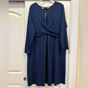 J Jill -  Brand New 3/4 Sleeve Blue Chic Dress